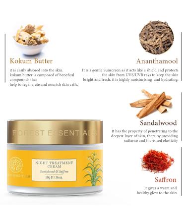 Buy Forest Essentials Night Treatment Cream - Sandalwood & Saffron 50g | Luxury Ayurvedic Skincare | International Shipping Available - Buy Online on GoSupps.com