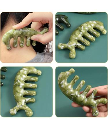 Healeved Jade Massage Comb - Premium Acupuncture Body & Scalp Massager Tool | Handcrafted Jade Beauty Product - Buy Online on GoSupps.com