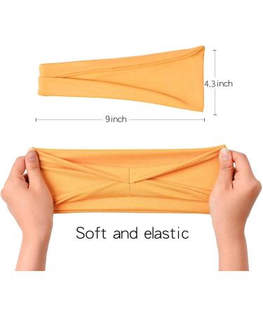 Non-Slip Turban Headbands for Women - Pack of 15 Multicolor Elastic Hair Bands for Workout, Running, Yoga - Sweat-Wicking Headwraps - Buy Online on GoSupps.com