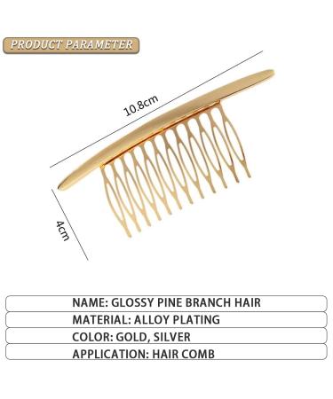 QUUPY Hair Comb 4.3 - Alloy Curved Teeth Hair Clip for Women | 2 Pack (Gold & Silver) - Premium Hair Accessory for Effortless Styling - Buy Online on GoSupps.com