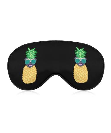 Funny Pineapple Pug Funny Sleep Eye Mask Soft Blindfold Eye Cover with Adjustable Strap Night Eyeshade for Men Women