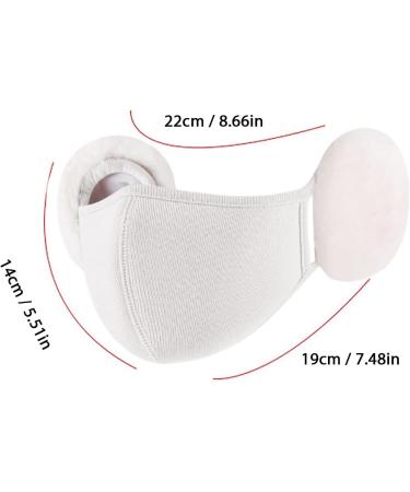 Maidong Cloud-Shaped Cotton Face Cover with Rabbit Fur Ear Warmer - Breathable Plush Winter Facial Cover for Kids & Adults | International Shipping - Buy Online on GoSupps.com