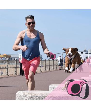 Premium Retractable Dog Leash - 5m Extendable Leash for Small Medium & Large Dogs - Pink - Buy Online on GoSupps.com