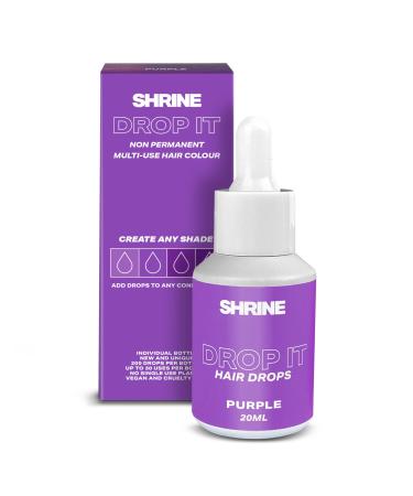 Shrine Drop It Refill - Temporary Hair Color - Mix With Conditioner - Semi-Permanent Bright Colors - Vegan & Cruelty-Free - 20ml Refill Bottle (Purple)