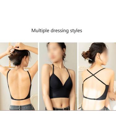 XWSM Back-Free BH for Women | Low Back Reusable Push-Up Bra for Wedding Dresses Sports Yoga & Everyday Wear | Wireless Bralette Size 38 - Black - Buy Online on GoSupps.com