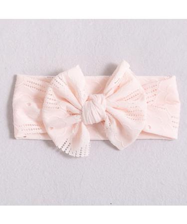 Sjbautyo Baby Girl Bowknot Elastic Hair Bands - 3 Pieces Soft Nylon Headgear for Toddlers (White Apricot Pink) - Perfect for Girls' Hairstyles - Buy Online on GoSupps.com