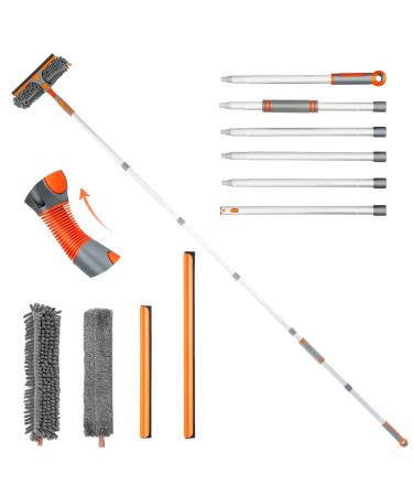 eazer 89 Squeegee Window Cleaner 2 in 1 Rotatable Window Cleaning Tool Kit with Extension Pole, Window Washing Equipment with Bendable Head for Indoor/Outdoor Window and Car Glass - Buy Online on GoSupps.com
