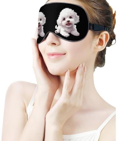 Cute Poodle Dog Eye Mask - Funny Soft Blindfold with Adjustable Strap for Sleep & Travel | Best Night Eyeshade - Buy Online on GoSupps.com