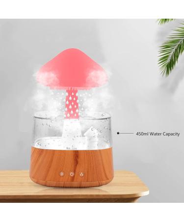 Rain Cloud Humidifier with Colorful Lights and Water Drop Sound - Wood Aroma Diffuser for Home Desk Bedside - Buy Online on GoSupps.com
