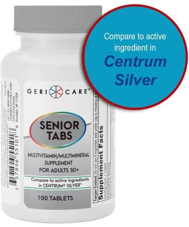 GeriCare Senior Tab 50+ Multivitamin and Minerals Tablets - Immune Support - Age-Defying Nutrition 100 Count (Pack of 2) - Buy Online on GoSupps.com