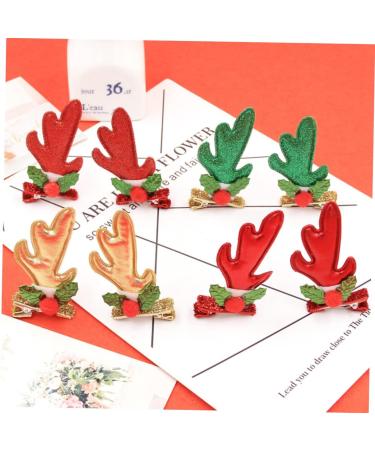 FRCOLOR 16 Pairs Christmas Hair Decor Cute Hair Clips Antlers Hair Clip Women Hair Clips Antler Barrettes Antler Hair Barrette Kids Decor Three-dimensional Gold Powder Cloth Child Hairpin - Buy Online on GoSupps.com