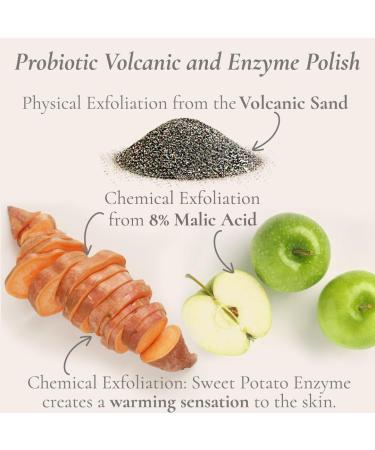 Glowbiotics Volcanic & Enzyme Polish - Probiotic Brightening Facial Scrub for All Skin Types 2 Fl Oz | Exfoliator with Malic Acid for Luminous Skin - Buy Online on GoSupps.com