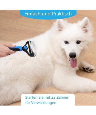 Fttouuy 2-in-1 Pet Deshedding and Dematting Tool - Azure Short Hair | Dual Sided Pet Grooming Brush for Mats & Tangles Removal - Buy Online on GoSupps.com