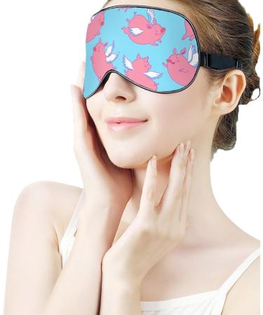 Blue Sky Flying Piggy Sleep Mask Adjustable Strap, Light Blocking Blindfold for Night Travel and Nap | Men and Women - Buy Online on GoSupps.com