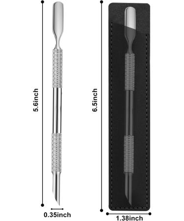 Cuticle Pusher Dual Sided - Stainless Steel Spoon End Wedge End Nail Cuticle Pusher Tool for Salon & Home Use - Buy Online on GoSupps.com