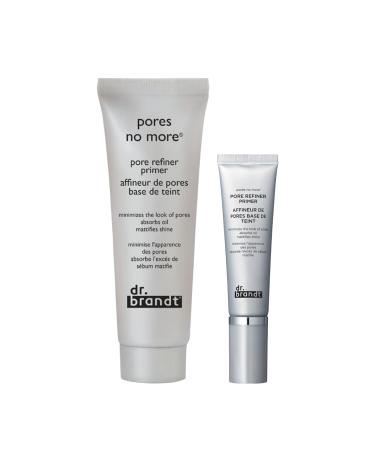 Dr. Brandt Pores No More Pore Refiner - Reduce Pores and Improve Skin Texture - Full Size (1 Fl Oz) + Travel Size (0.5 Fl Oz)