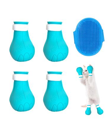 GNCLOUD Cat Claw Covers 4pcs Cat Foot Cove Anti Scratch Cat Boots Shoes Pet Bathing Footmuff Suitable for Cat Bathing and Examination and Treatment
