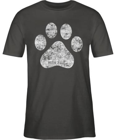 Shirtracer Men's T-Shirt - High Five Dog Paw Gift for Dog Owners - Dark Grey 4XL - Perfect for Pet Lovers - Buy Online on GoSupps.com