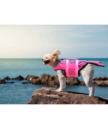 Mermaid Hot Pink Dog Life Jacket - Portable Vest for Small, Medium, Large Dogs - Buy Online on GoSupps.com