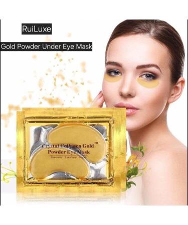 RuiLuxe Gold Collagen Gold Powder Eye Patch Gold Collagen under Eye Mask Rejuvenating Soothing Fine lines Anti Wrinkles Spa-like results Gold Eye Treatment Hydrating under Eye Gel Pads - Buy Online on GoSupps.com
