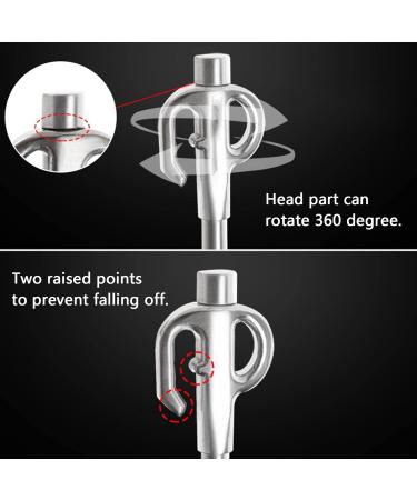 Luckxing 360 Rotatable Chrome-Plated Dog Herring | Strong & Durable Stainless Steel Leash for Outdoor Pets - Buy Online on GoSupps.com
