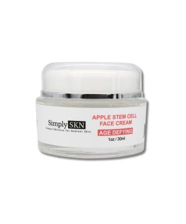 Simply SKN Age Defying Apple Stem Cell Face Cream to Renew and Revitalize Skin - Targets Wrinkles and Fine Lines - Anti-Aging Day and Night Facial Moisturizer for Women and Men - 1.0 oz