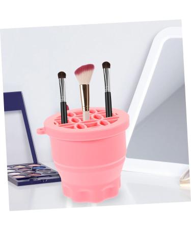 HAKIDZEL Makeup Brush Cleaner Cup Makeup Brush Cleaning Bowl Retractable Silicone Scrub Cup Drying Rack Clean Brush Silica Gel Makeup Brush Cleaner Make Up Brush Cleaner 9.20X9.20X8.60CM Pink - Buy Online on GoSupps.com