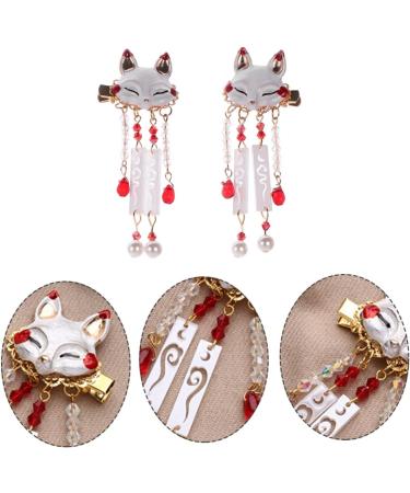 Toyvian 1 Pair Fox Tassel Clip Barrettes for Hair Chinese Tassel Hair Clip Hair Clips for Hair Accessory for Women Tassel Hairpin Pearl Hair Accessories Kimono Hair Alloy - Buy Online on GoSupps.com