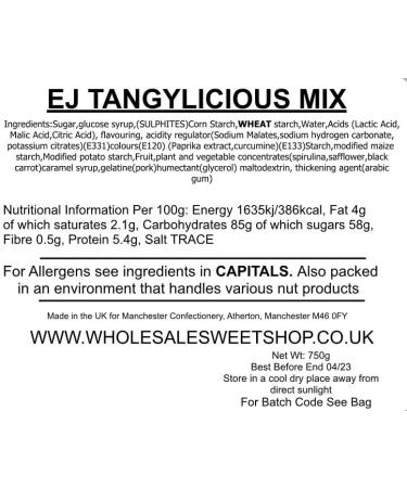 Ellies Jellies Tangylicious Mix 750g Bag - Buy Online on GoSupps.com