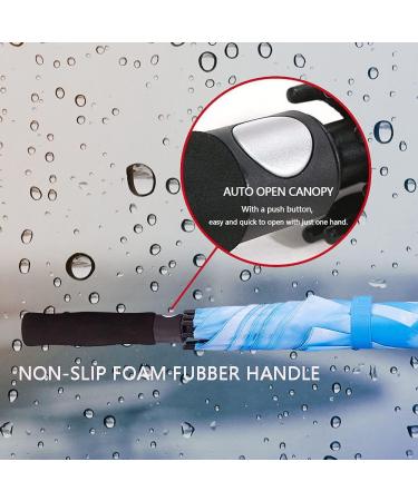 NOOFORMER 62 Inch Windproof Waterproof Golf Umbrella - Extra Large Double Canopy Vented Stick Umbrella for Men Women - A4-Sky Color - Buy Online on GoSupps.com