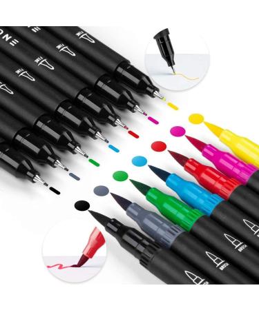 Mogyann 100 Colors Dual Tip Brush Pens for Coloring and Calligraphy - Multicolor - Buy Online on GoSupps.com