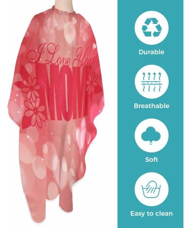 Happy Mother's Day Barber Cape - Adjustable Red Love Heart Hair Cutting Cape for All Ages | 55x63 Inch Hairdressing Gown Accessories - Buy Online on GoSupps.com