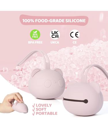 Orzbow BPA-Free Silicone Pacifier Box - 2-Pack Pink Pacifier Holder & Storage for Boys & Girls - Buy Online on GoSupps.com