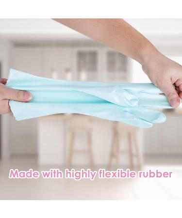 ASTER Thicken Rubber Washing Up Gloves - 2 Pairs, Skin-Friendly, Keep Warm, Medium Size - Ideal for Dishwashing and Kitchen Cleaning - Buy Online on GoSupps.com