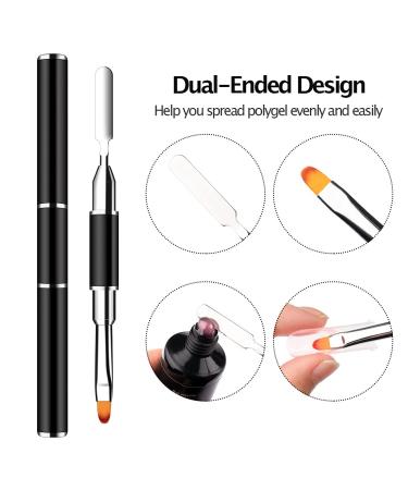 Clear Gel Nail Extension Mold Set with Dual-ended Brush and File - 12 Sizes, Scale, Coffin Nails - 128pcs - Buy Online on GoSupps.com