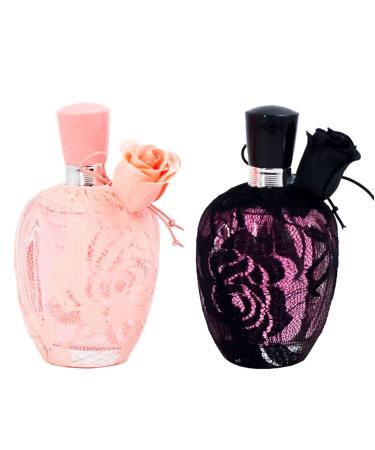 Sexy Rose Black and Sexy Rose Pink Parfum for Women (Impression of Valentine Rock N Rose) EAU DE PARFUM 3.4oz / 100ml each bottle (Pack of 2)
