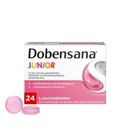 DOBENDAN Junior Lozenges - 1.2mg/0.6mg throat lozenges for children red 24 tablets Junior - Strawberry - Buy Online on GoSupps.com