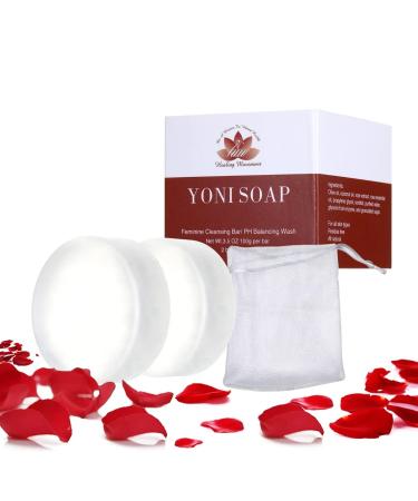 2 Pcs Yoni Soap Bars for Women | 100% Handmade Yoni Soap for Women | No Harmful Ingredients | PH Balanced | All Natural Soap for Women | V Cleansing| Rose Scented 3.5 OZ | Yoni Wash Away Odor & Germs (2)
