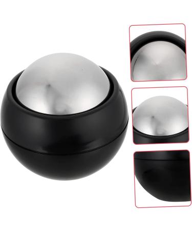 Plafope Handheld Massage Ball - Portable Ice Roller Massager for Face & Body | Cold Therapy & Relaxation Device 6.5x6.5cm - Black - Buy Online on GoSupps.com