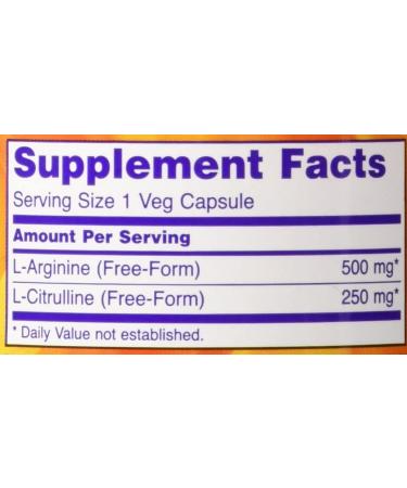 Arginine & Citrulline 500/250mg - 120 Capsules (2 Pack) - 240 Total Capsules - Buy Online on GoSupps.com