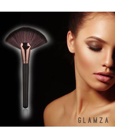 Glamza Black and Rose Gold Fan Highlight Brush Face Body Contour Blending Contouring - Buy Online on GoSupps.com
