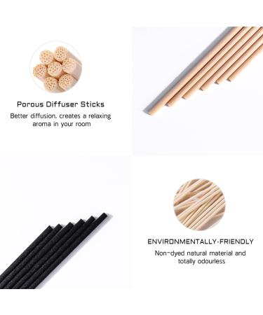 100 Natural Rattan Reed Diffuser Sticks - 7 Inch Wooden Fragrance Sticks for Home & Space - Black & Natural Colors - Buy Online on GoSupps.com