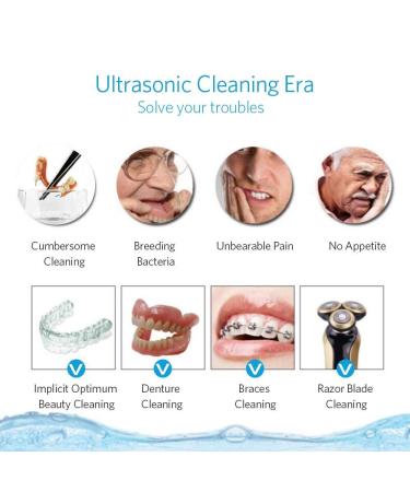 Professional Portable Ultrasonic Denture Cleaner - Efficient Stain Removal for False Teeth & Braces - Buy Online on GoSupps.com