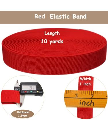 JESEP 1 inch Red Knit Elastic Band - 10 Yards Double-Side Twill Woven Spool for Sewing, Wigs, Skirts - Heavy Stretch Elastic for Waistband - Craft DIY Projects - Buy Online on GoSupps.com