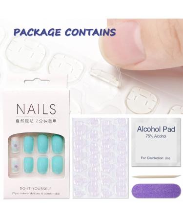 GORS Summer Light Blue Press on Nails - Medium Square 24Pcs/Set - Buy Online on GoSupps.com