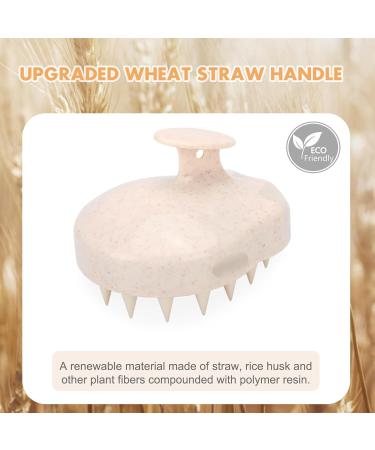 FREATECCH CHARD Massage Brush Silicone Shampoo Brush for Hair Washing Head Massage & Dandruff Removal Beige Wheat Straw Handle for Hair Growth - Buy Online on GoSupps.com