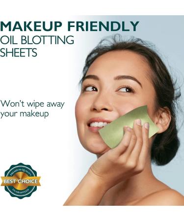 Green Tea Blotting Paper for Oily Skin - 300 Sheets - Makeup Friendly - Easy Dispensing - Pack of 3 - Buy Online on GoSupps.com