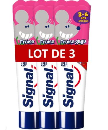 Signal Children's Toothpaste 3-6 Years Strawberry Flavor, Gentle on Gums, To Strengthen Teeth, 50ml - Pack of 3