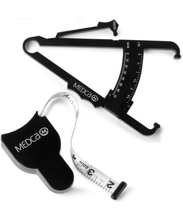 Body Fat Caliper and Measuring Tape for Body - Skin Fold Body Fat Analyzer and BMI Measurement Tool by MEDca