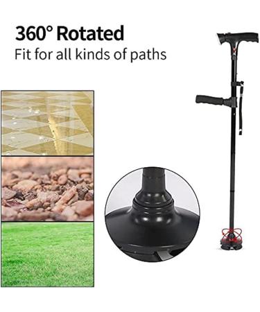 Clever Cane with Led Light Folding Walking Cane Two Handle Cane with Alarm Trusty Cane Travel Adjustable Folding Cane Multifunctional Walking Stick - Buy Online on GoSupps.com